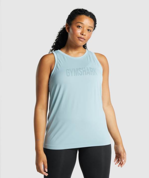 Damske Tielko Gymshark Fit Seamless Loose Modre | VJ8536417